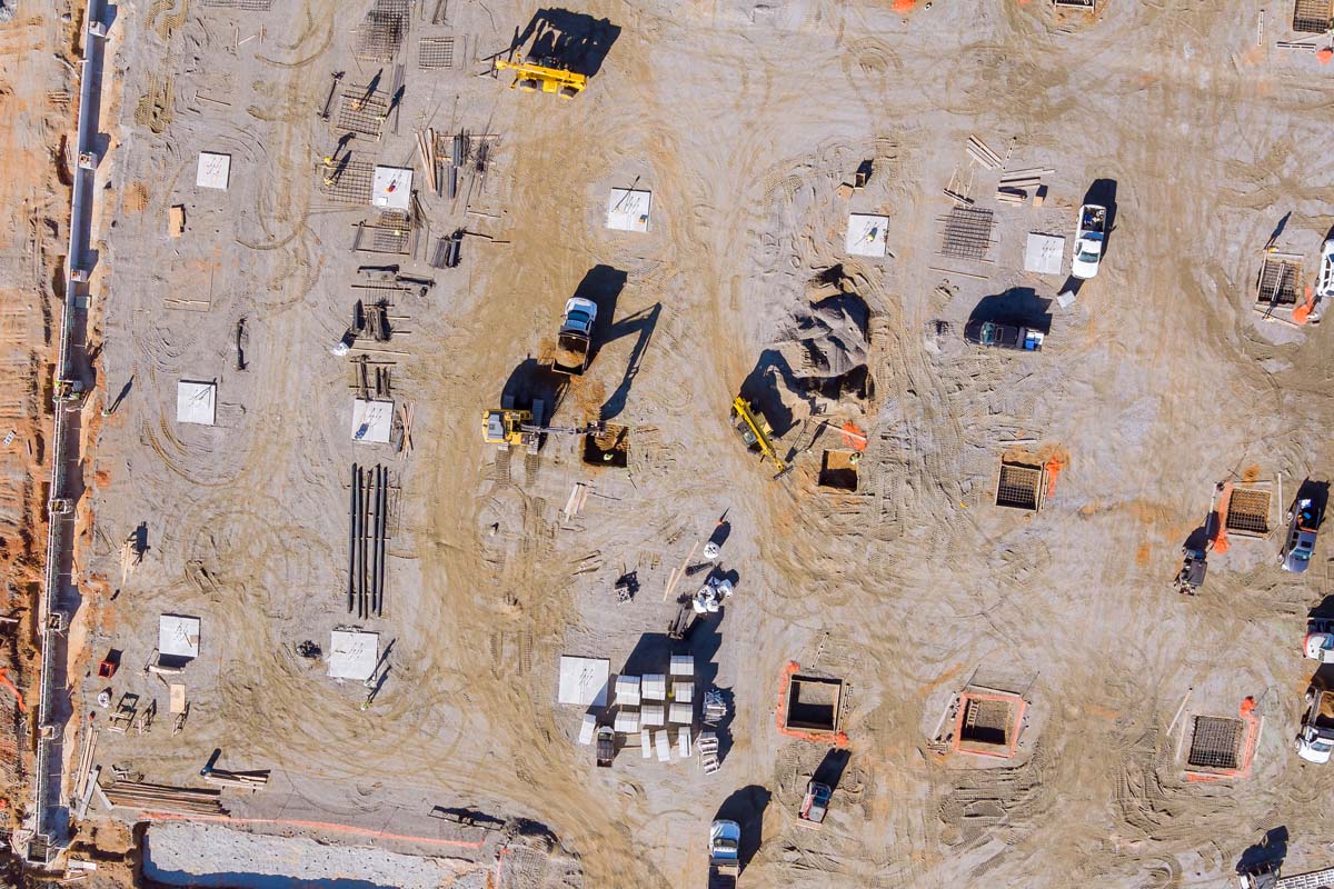 Top view of a construction