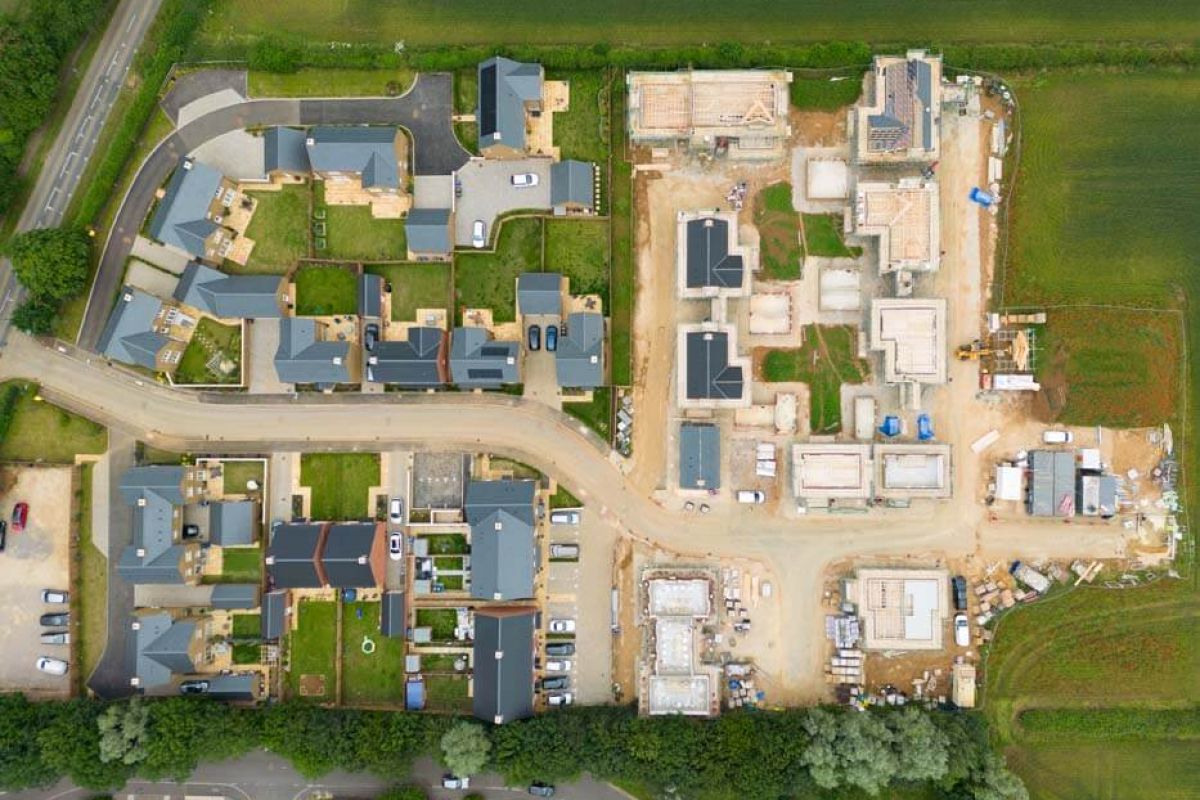 Top view of a construction