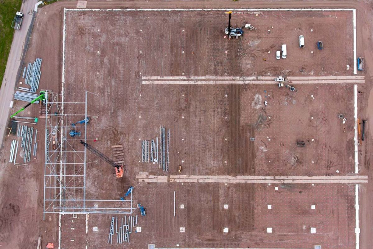 Top view of a construction