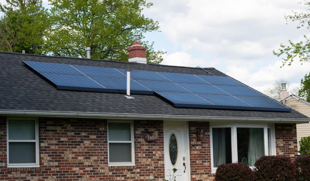 Solar panels on rooftop