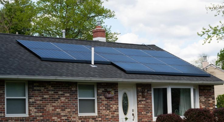 Solar panels on rooftop