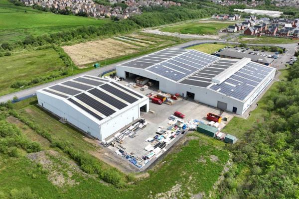 Aerial view of industrial units