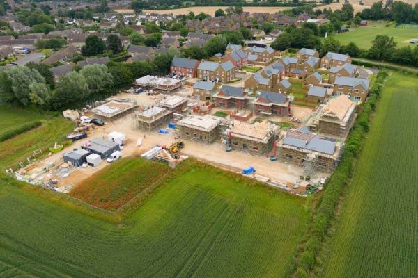 Aerial view of a construction
