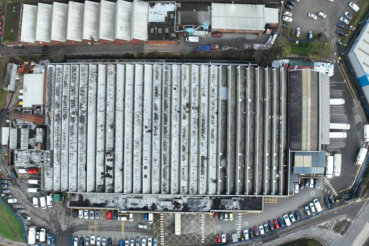Birds-eye view of roof