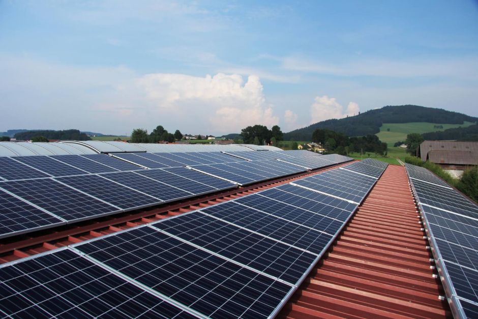 Solar panels on roof