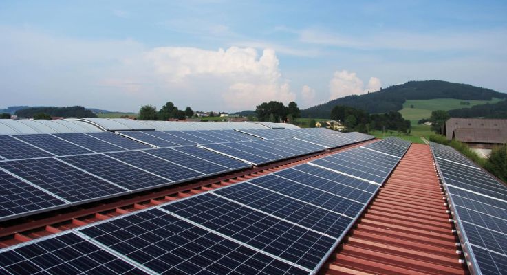 Solar panels on roof